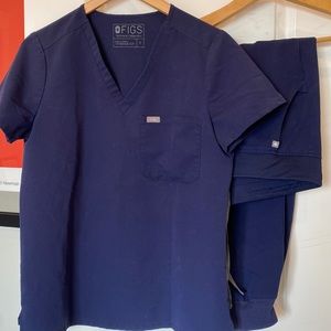 Figs technical collection joggers scrubs set in Navy Blue